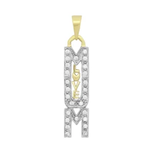 9ct Yellow Gold Gemstone MUM Pendant