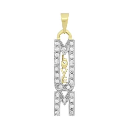 9ct Yellow Gold Gemstone MUM Pendant