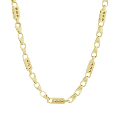 9ct Yellow Gold Fancy Link Chain 24" 5mm