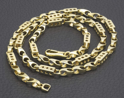 9ct Yellow Gold Fancy Link Chain 24" 5mm - Image 4