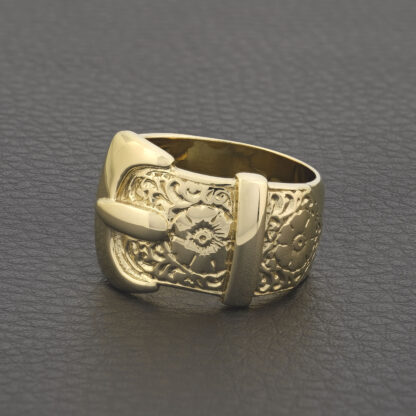 9ct Yellow Gold Buckle Ring - Image 4