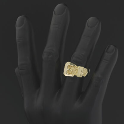 9ct Yellow Gold Buckle Ring - Image 5