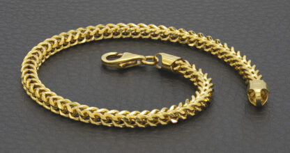 9ct Yellow Gold Franco Bracelet 8.5" 4.5mm - Image 4