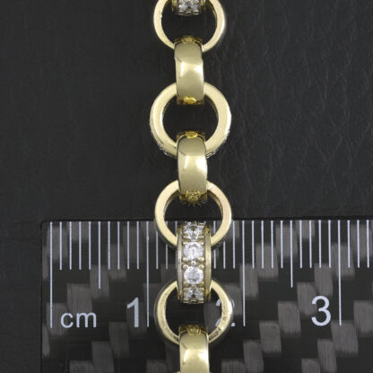 9ct Yellow Gold Gemstone Belcher Bracelet 8.5" 8.5mm - Image 2