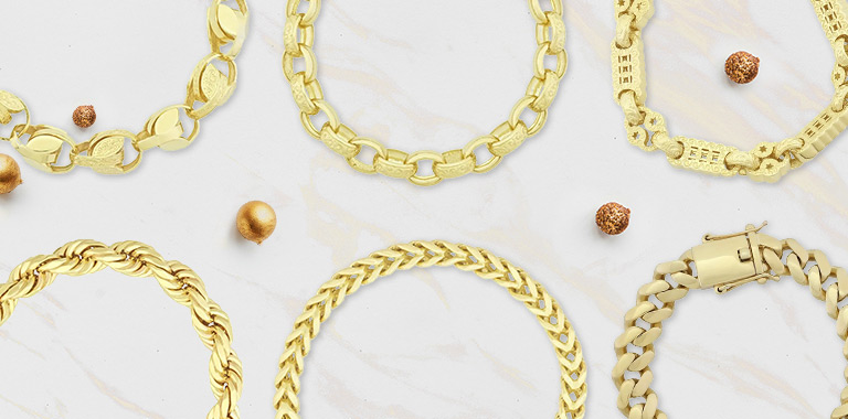 Gold Bracelets in Yellow, White & Rose Gold Designs
