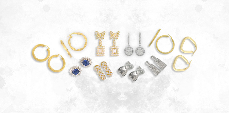 Elegant Gold & Platinum Earrings for Women